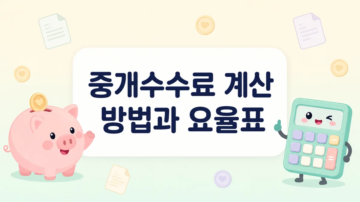 중개수수료 계산 방법과 요율표를 정리한 안내 이미지