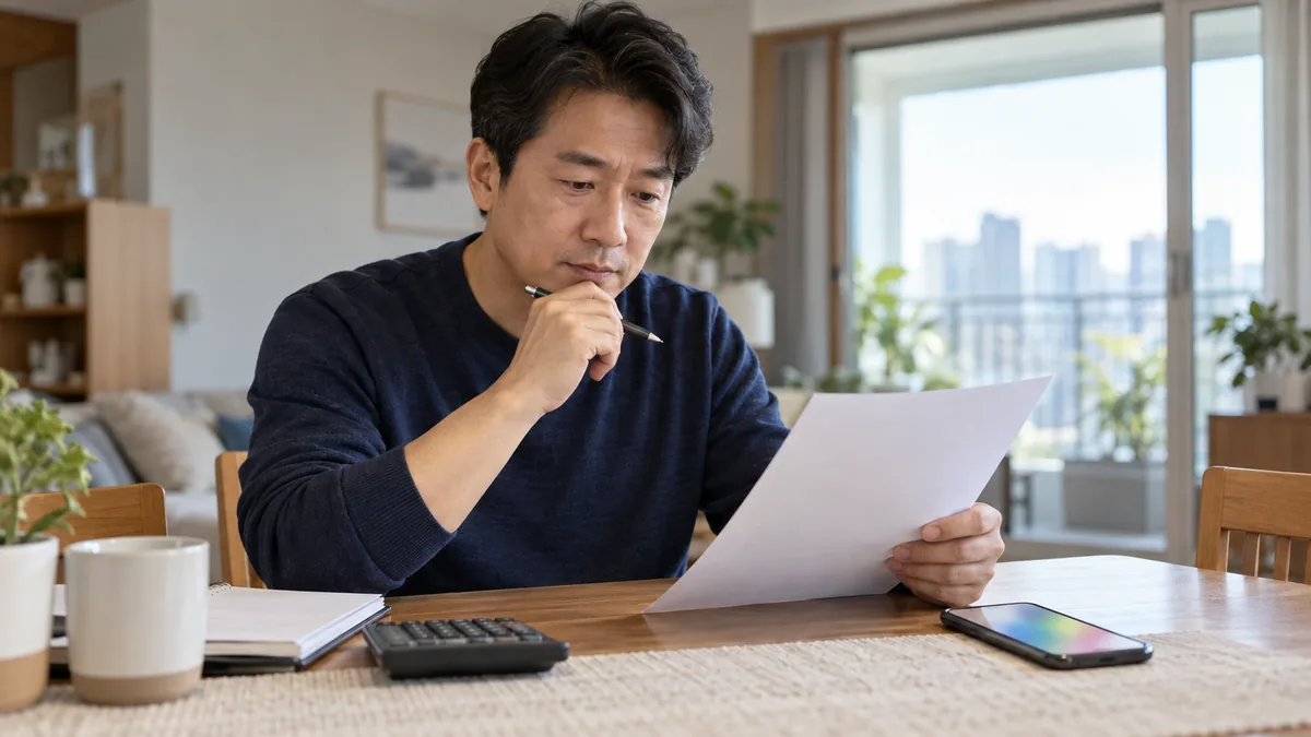 ISA 만기 안내문을 보며 IRP 이전을 계산하는 모습
