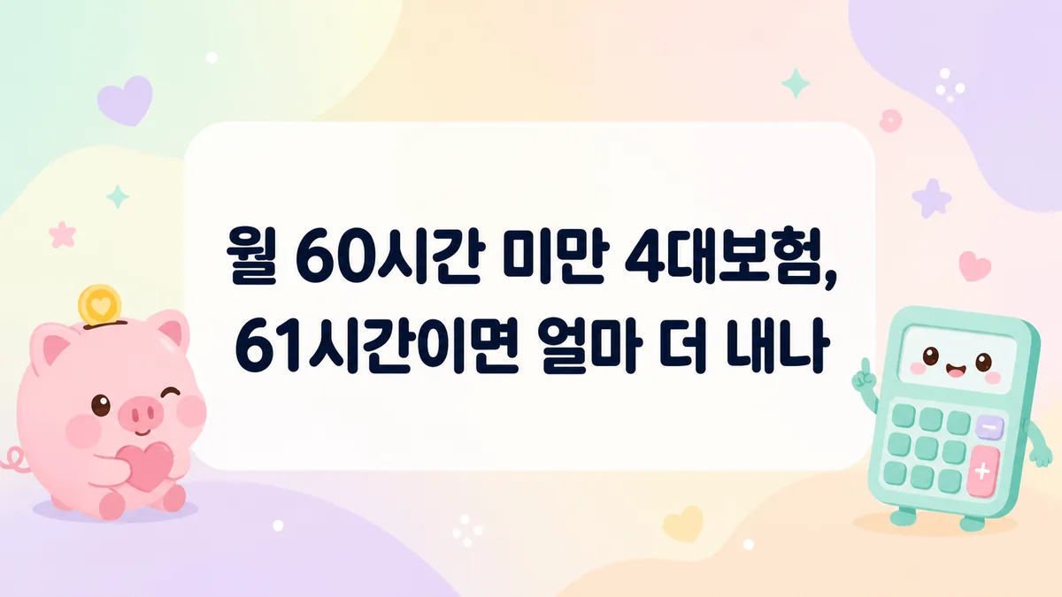 월 60시간 미만 4대보험 가입 기준을 정리한 안내 이미지