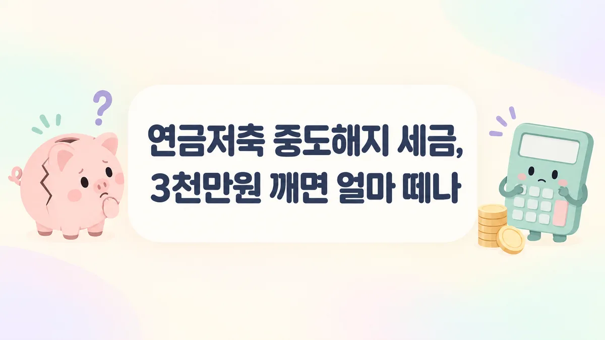 연금저축 중도해지 세금을 계산기로 따져 보는 파스텔톤 일러스트