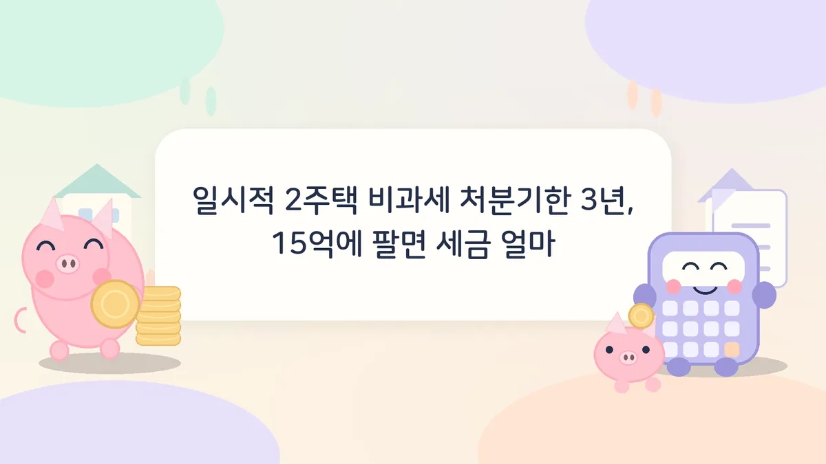 일시적 2주택 비과세 처분기한 3년과 양도세를 계산기로 따져 보는 파스텔톤 일러스트