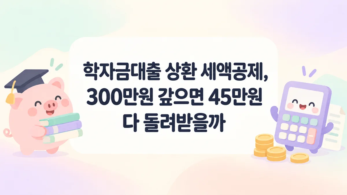 학자금대출 상환 세액공제로 돌려받을 세금을 계산기로 따져 보는 파스텔톤 일러스트
